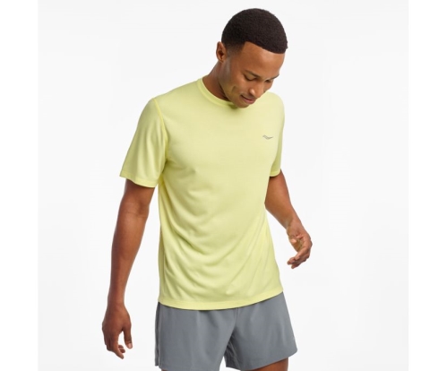 Tenis Saucony Stopwatch Short Sleeve Hombre Tops Ropa Sunny Lime México MX-295-YF